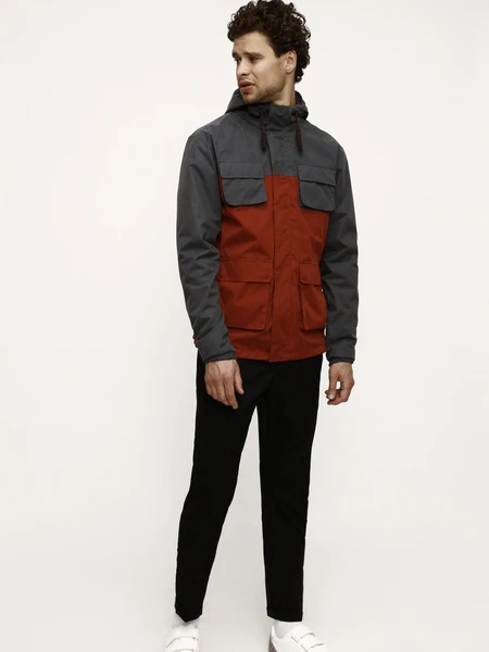 Куртка мужская Woodman four pocket (графит-гранат)
