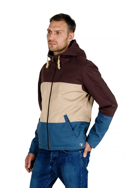 Куртка мужская Woodman triple spring (коричневый-бежевый-индиго)