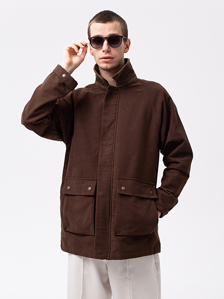 Куртка мужская Woodman collar (коричневый в полоску)