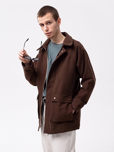 Куртка мужская Woodman collar (коричневый в полоску)